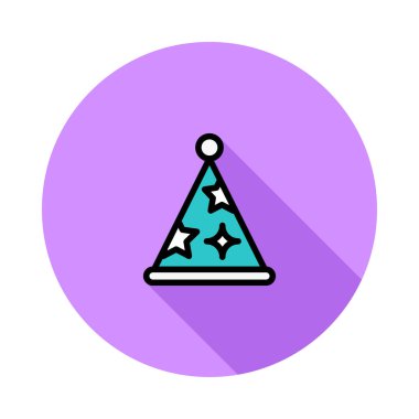 parti şapkası düz stil ikonu, vektör çizim 