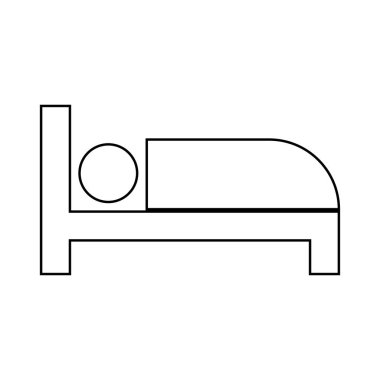 yatak uyku otel vektör çizim 