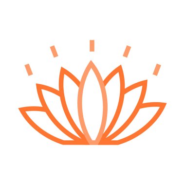 Lotus çiçeği düz stil ikonu, vektör çizim 
