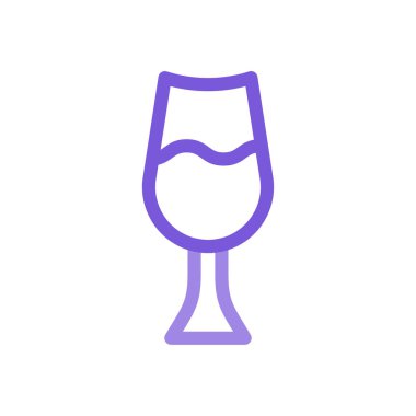 şampanya cam düz stil ikonu, vektör çizim 