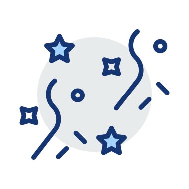 Yeni yıl havai fişek patlama düz stil ikonu, vektör çizim 