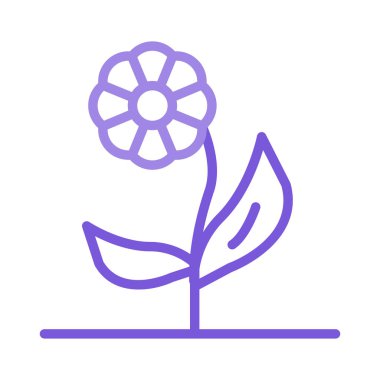 güzel çiçek düz stil ikonu, vektör çizim 