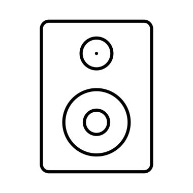 Hoparlör düz stil ikonu, vektör çizim 