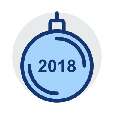 Noel dekoratif topu düz stil ikonu, vektör çizim  