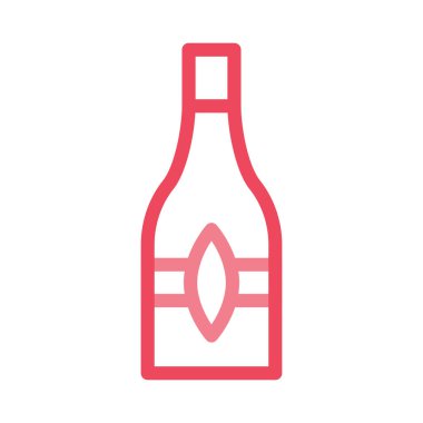 şarap şişesi düz stil ikonu, vektör çizim 