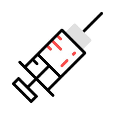 Enjeksiyon şırınga iğne vektör çizim 