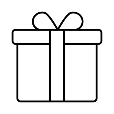 Noel hediyesi yay ile yay düz stil ikonu, vektör çizim 