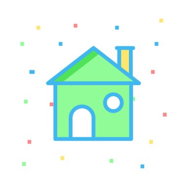 ev düz stil ikonu, vektör çizim 