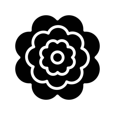güzel çiçek düz stil ikonu, vektör çizim 