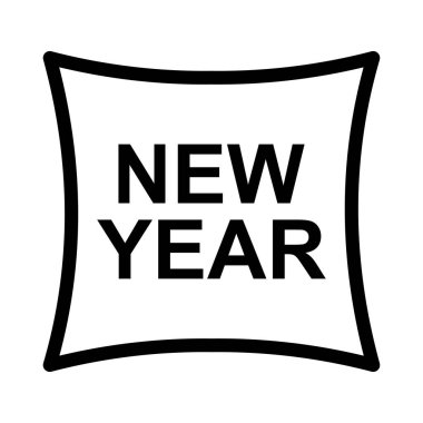 Yeni yıl afiş düz stil ikonu, vektör çizim 