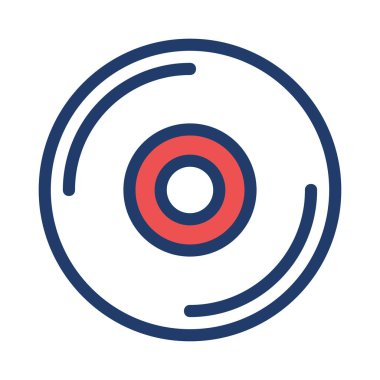 CD disk düz stil ikonu, vektör çizim  