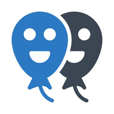 gülen balonlar düz stil ikonu, vektör çizim 