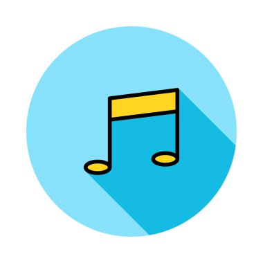müzik notu düz stil ikonu, vektör çizim 