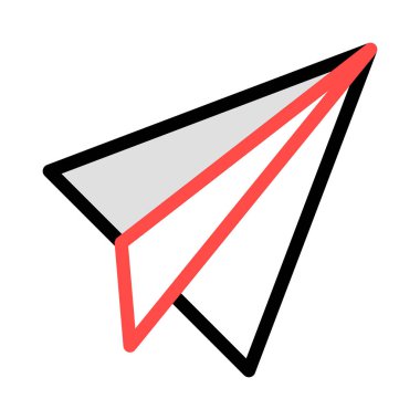 Kağıt Uçak düz stil ikonu, vektör çizim 