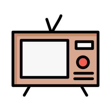 Televizyon anteni ekran vektör çizim 