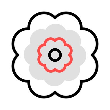 güzel çiçek düz stil ikonu, vektör çizim 