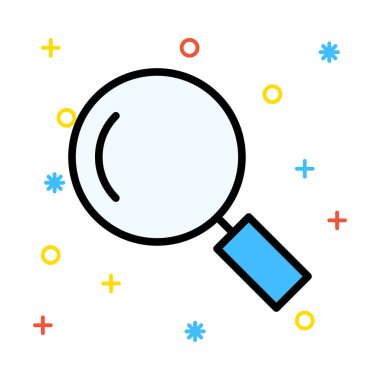 Arama büyüteç cam vektör çizim 