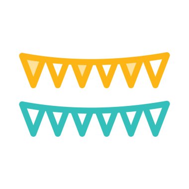 Karnaval kiraz kuşu süslemeleri düz stil ikonu, vektör çizim  