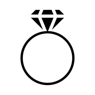elmas düz stil simgesi, vektör çizim halka   
