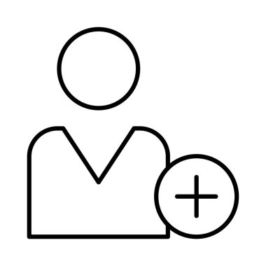 artı işareti düz stil ikonu, vektör çizim, avatar eklemek kullanıcı kavramı 