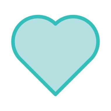 kalp düz stil ikonu, vektör çizim, Sevgililer günü kavramı 