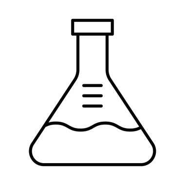 Laboratuvar şişesi düz stil ikonu, vektör çizim 