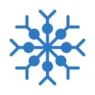 Noel dekoratif kar tanesi düz stil ikonu, vektör çizim 