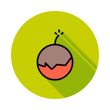 Yeni yıl havai fişek düz stil ikonu, vektör çizim bomba  