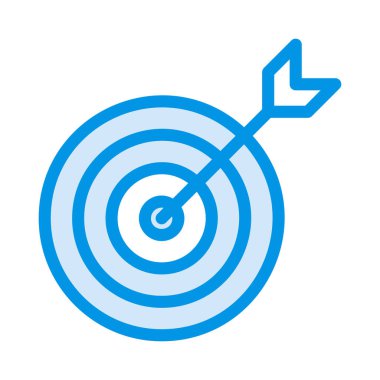 Dart tahtası düz stil ikonu, vektör çizim, başarı kavramı 