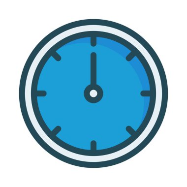 Saat düz stil simgesi, vektör çizim 