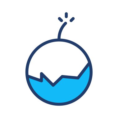 Yeni yıl havai fişek düz stil ikonu, vektör çizim bomba  