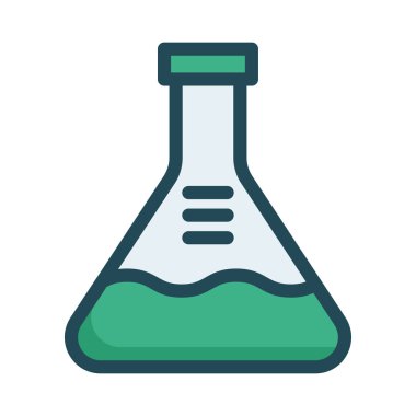 Laboratuvar şişesi düz stil ikonu, vektör çizim 