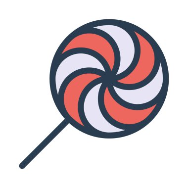tatlı lolipop düz stil ikonu, vektör çizim 