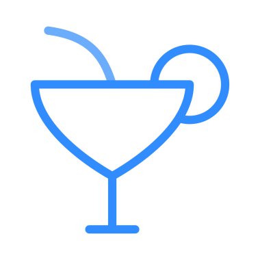 kokteyl limon dilimi düz stil ikonu, vektör çizim ile  