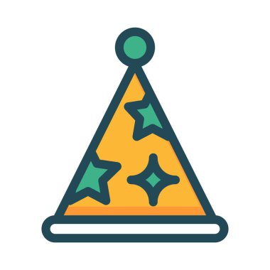 parti şapkası düz stil ikonu, vektör çizim 