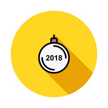 Noel dekoratif topu düz stil ikonu, vektör çizim  