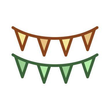 kirazkuşları küçük bayrak süsleme vektör çizim 