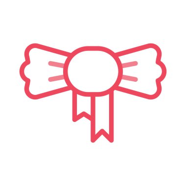 Noel hediye yay düz stil ikonu, vektör çizim  