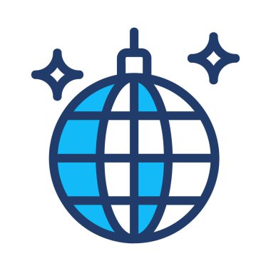 Noel dekoratif topu düz stil ikonu, vektör çizim  