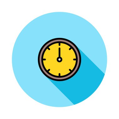 Saat düz stil simgesi, vektör çizim 