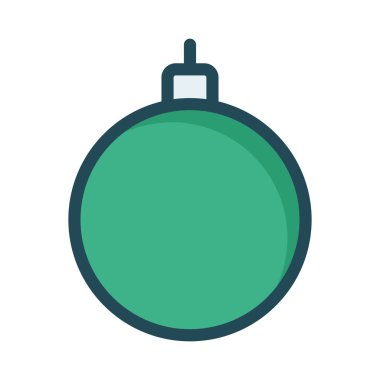 Noel dekoratif topu düz stil ikonu, vektör çizim  