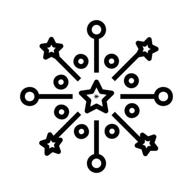 Yeni yıl havai fişek patlama düz stil ikonu, vektör çizim 