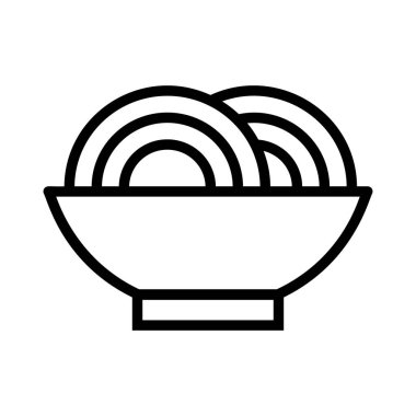 erişte yemek vektör çizim kase 