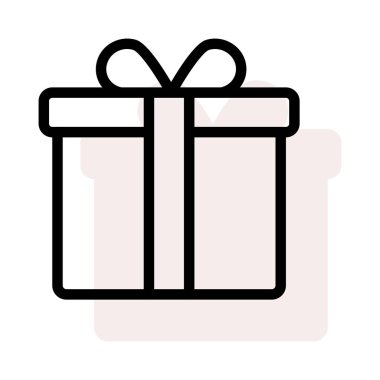 Noel hediyesi yay ile yay düz stil ikonu, vektör çizim 