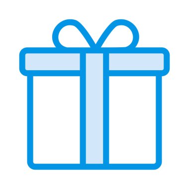 Noel hediyesi yay ile yay düz stil ikonu, vektör çizim 