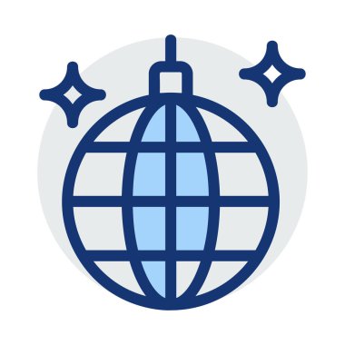 Noel dekoratif topu düz stil ikonu, vektör çizim  