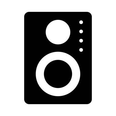 Hoparlör düz stil ikonu, vektör çizim 