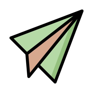 Kağıt Uçak düz stil ikonu, vektör çizim 