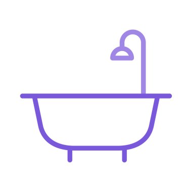 Küvet banyo duş vektör çizim 