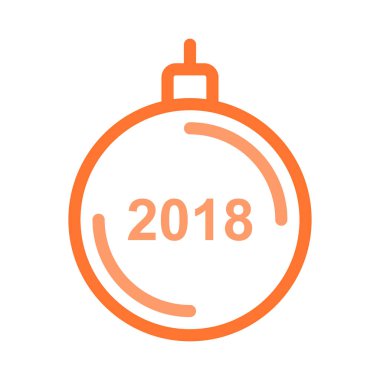 Noel dekoratif topu düz stil ikonu, vektör çizim  